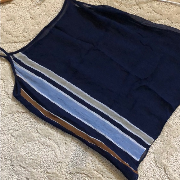 New vintage silk dainty sheer minimal stripe cami - Picture 6 of 6